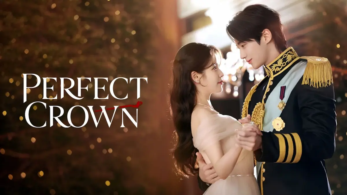 Asian royal romance drama poster featuring a man in an ornate military uniform dancing closely with a woman in an elegant gown