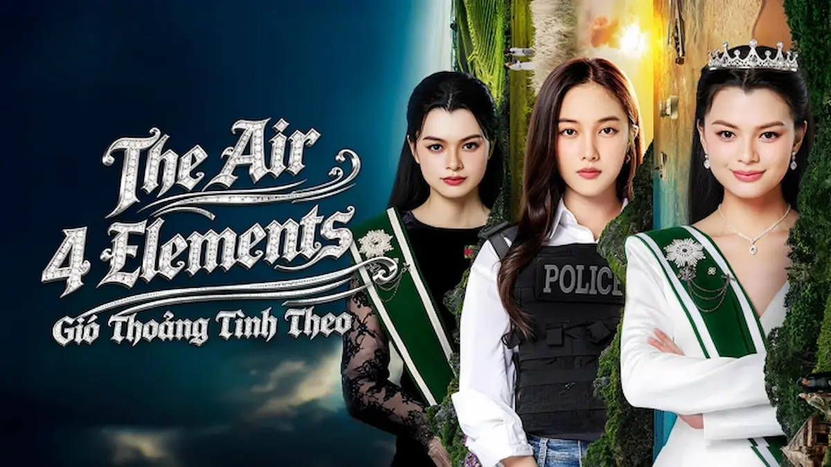Thai GL romance drama poster showing two lead women posing together, one in royal sash and crown attire and the other in a tactical police vest