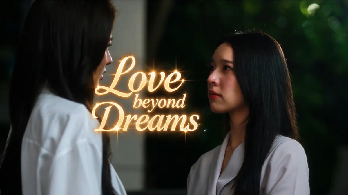 Thai GL romance drama poster featuring two long-haired women standing face-to-face looking into each other's eyes